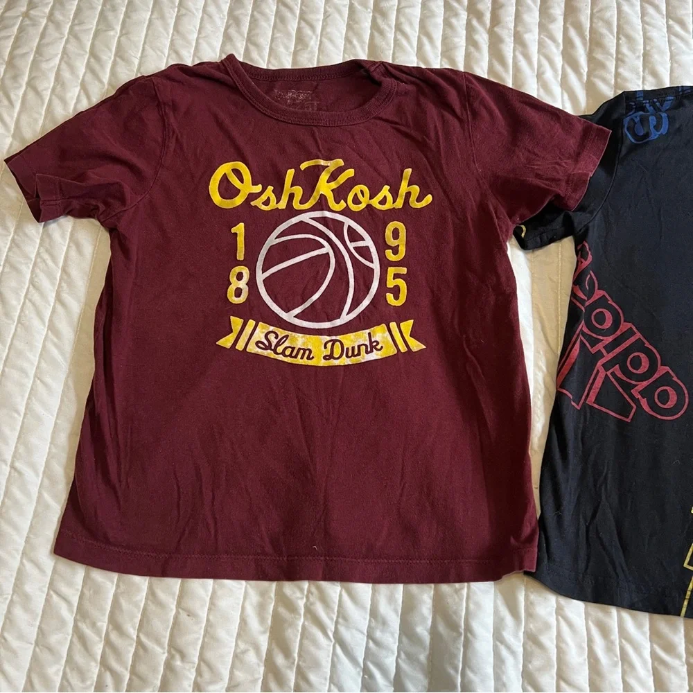 5T OshKosh B'gosh Kids Burgundy Basketball Tee & Adidas Tee